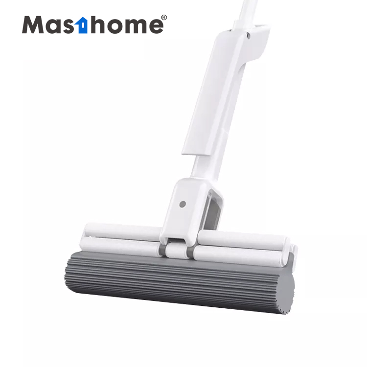 Masthome Steel Stick Pva Floor Mop Absorbent Sponge Squeeze Mop Cleaning Tool Home Bathroom Kitchen Clean Dust Mop